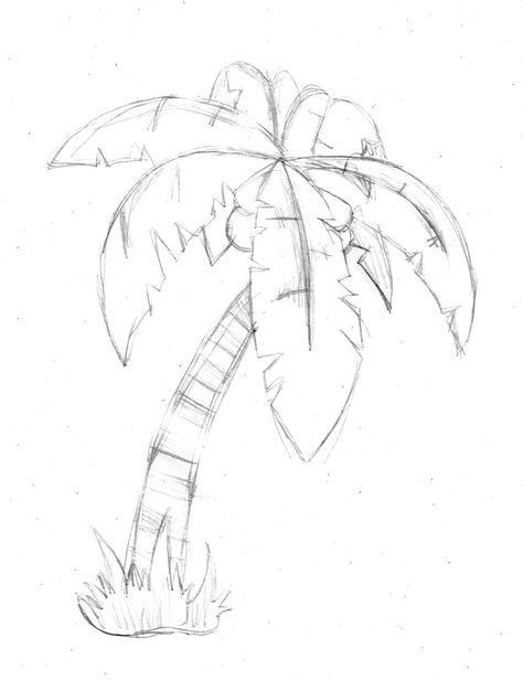 Palm Tree Drawing Simple, Palm Tree Sketch, Tree Drawing Simple, Palm Tree Drawing, Tree Sketch, Beach Drawing, Tree Drawings Pencil, Palm Trees Painting, Tree Sketches