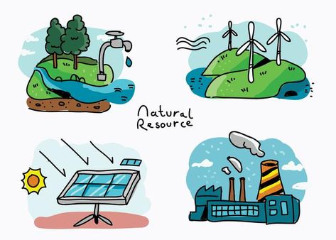 Natural Resource Hand Drawn Vector Illustration Types Of Natural Resources, Natural Resources Activities, Natural Resources Images, Conservation Of Natural Resources, Funny Lockscreen, Stock Icon, Natural Resource, Crazy Wallpaper, Hand Drawn Vector Illustrations