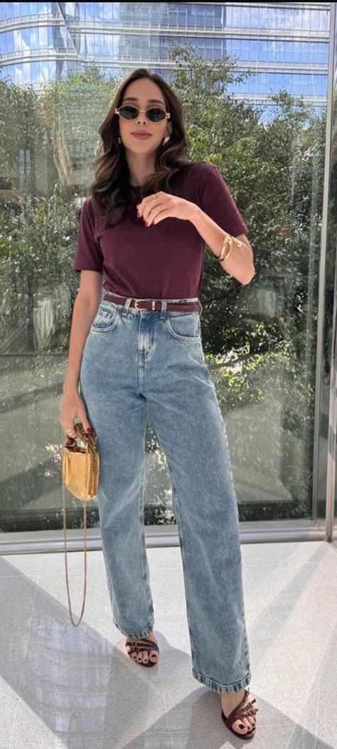 Jeans Reto, Trend Jeans, Simple Casual Outfits, Modesty Outfits, Easy Chic, Casual Chique, Jeans Cropped, Aesthetic Style, Casual Work Outfits