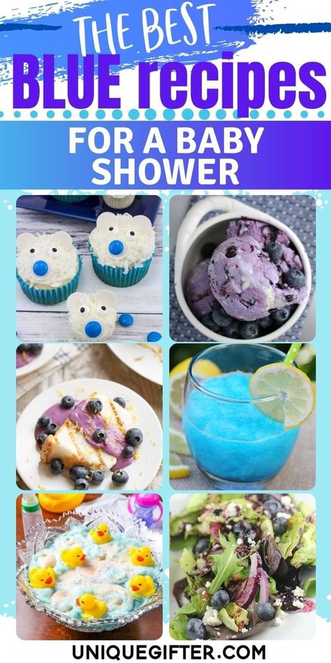 Blue Theme Food Ideas, Blue Appetizers Color, Blue Brunch Food, Blue Desserts For Baby Shower Boys, Blue Baby Shower Food Ideas, Blue Appetizers For Party, Blue Foods For Party Savory, Baby Boy Shower Desserts, Blue Food Board