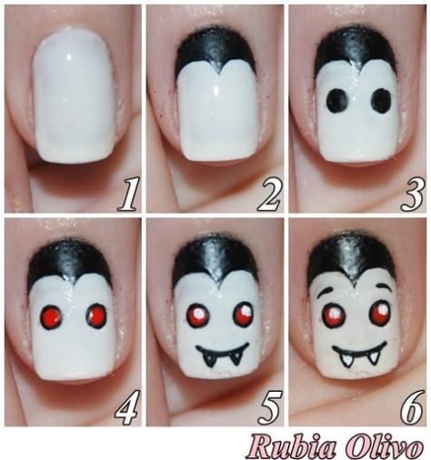 Halloween Nail Art Tutorial, Halloween Nail Art Easy, Makeup Zombie, Vampire Nails, Halloween Nails Diy, Halloween Nails Easy, Cute Halloween Nails, Holiday Nail Art, Halloween Nail Designs