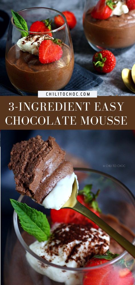 Chocolate Gelatin Recipes, No Bake Chocolate Mousse, Knox Gelatin Recipes Desserts, Chocolate Mousse In A Cup, Chocolate Mousse Recipe Healthy, Chocolate Mousse Recipe Easy, Jello Mousse, Chocolate Mousse Dirt Cup, Chocolate Mouse Desert