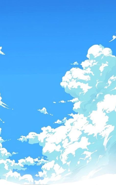 Anime Cloud Wallpaper, Wallpaper Clouds Sky, Manhwa Aesthetic, Sky Backgrounds, Wallpaper Clouds, Drawing Sky, Cloud Illustration, Sky Anime, Icon Wallpaper