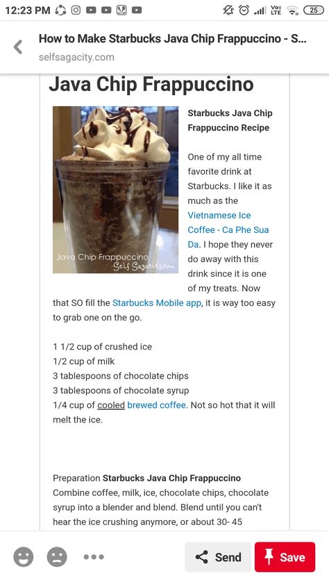 Starbucks Java Chip Frappuccino Recipe, Java Chip Frappachino Recipe, Java Chip Frappachino, Frappachino Recipe, Starbucks Java Chip Frappuccino, Java Chip, Homemade Frappuccino, Frappuccino Recipe, Human Bean