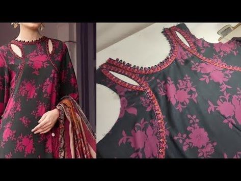 New Dezainn Dress, Selves Design For Clothes, Fancy Neck Designs For Dresses, Clothes Neck Design, Neck Pakistani Design, Stylish Necklines For Dresses, Trendy Neckline Designs, Cute Neck Design, Stylish Neck Designs For Suits Pakistani