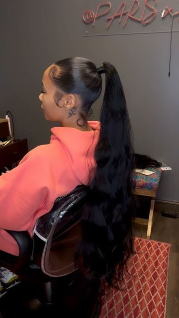 Sleek High Ponytail Tutorial, Hair Skunk Stripe, Cornrows Long, Part Curly Hair, Baby Hair Tutorial, Braids Y2k, Pin Hairstyle, Braids Heart, Ponytail Sleek