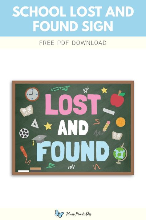 Lost And Found Sign, Preschool Craft Activities, Church Youth Group, Printable School, School Boxes, Montessori Toddler Activities, Download Sign, Classroom Signs, Montessori Toddler