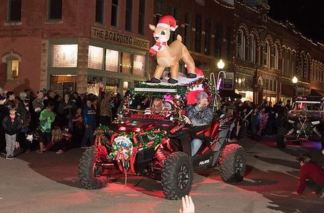 LIGHTED CHRISTMAS PARADE Christmas Parade Ideas For Atv, Atv Christmas Parade Ideas, Side By Side Christmas Parade, Light Parade Float Ideas, Christmas Parade Ideas, Christmas Parade Floats, Parade's End, Parade Ideas, Christmas Float