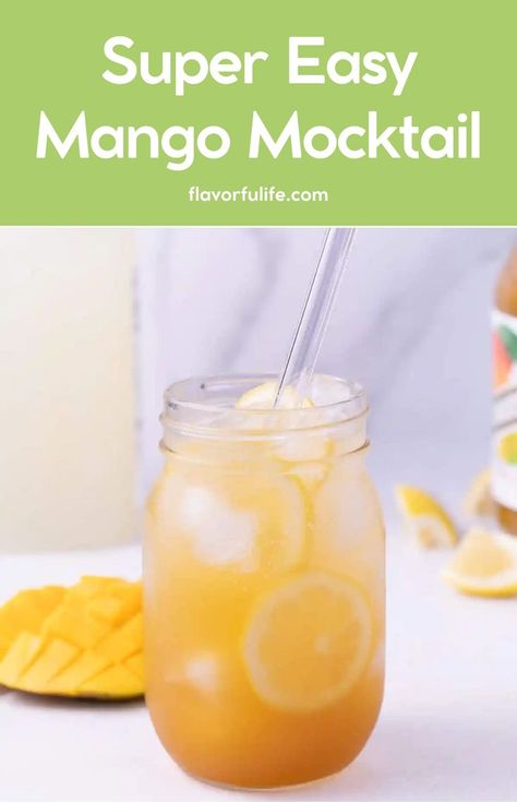 This mango mocktail recipe is a delicious non-alcoholic drink that's perfect for any occasion. Made with mango and sparkling water, it's one of the best easy mocktail ideas. Try this sparkling water mocktail recipe for a refreshing and easy mango mocktail. It’s the best mango mocktail for a bright, fruity flavor! Sparkling Water Mocktail, Mango Mocktail, Sparkling Water Cocktail, Sparkling Water Recipes, Mocktail Ideas, Lime Lemonade, Drink Recipes Nonalcoholic, Sorbet Recipes, Alcoholic Drink