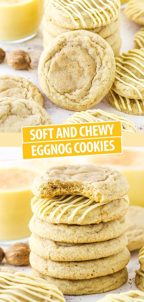 Eggnog Cookies, Cookies Soft, Eggnog Recipe, Egg Nog, Soft Cookie, Holiday Baking, Cookie Recipe, Christmas Baking, Christmas Desserts