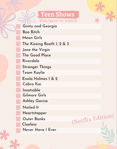 Must Watch On Netflix List, Netflix Cartoons To Watch, Netflix Checklist Movies, Films To Watch On Netflix Good Movies 12, Films And Series To Watch, Netflix Shows To Watch 12+, Must Watch Movies List Comedy, Movies To Watch On Netflix With Friends, Highschool Series To Watch