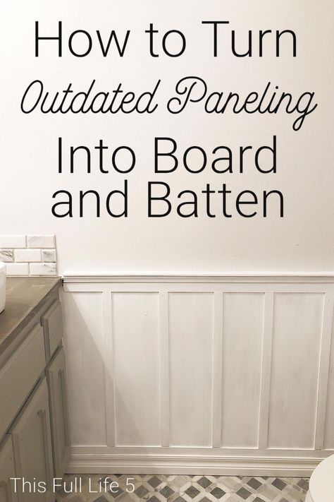 Wood Paneling Makeover, Paneling Makeover, Home Remodeling Diy, Remodeling Mobile Homes, Diy Renovation, Diy Remodel, Board And Batten, Wainscoting, Diy Home Improvement