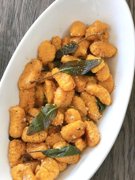 Butternut Squash Gnocchi with Sage and Brown Butter - Proud Italian Cook Butternut Squash And Gnocchi, Squash And Gnocchi, Squash Gnocchi, Butternut Squash Sage, Brown Butter Sauce, Making Gnocchi, Butternut Squash Pasta, Butternut Squash Recipes, Gnocchi Recipes