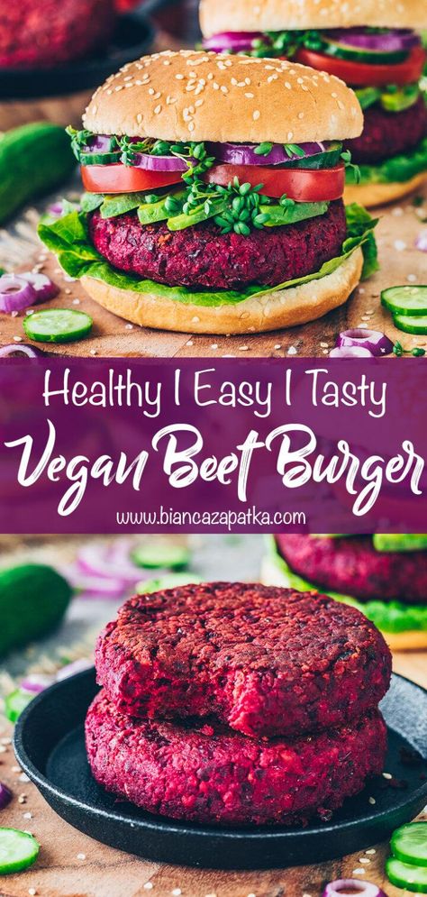 Beet Veggie Burger, Vegan Beet Burger, Beet Burger Recipe, Tempeh Burger, Beetroot Burgers, Vegan Burger Recipe, Beet Burger, Beetroot Recipes, Tempeh Recipes