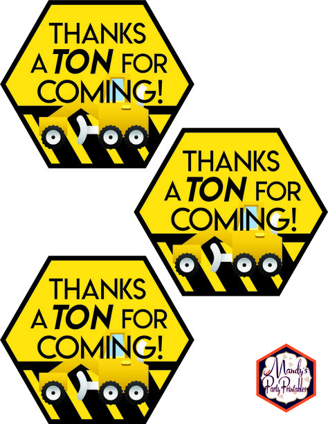 Thank you tags from Construction Birthday Party Printables via Mandy's Party Printables Construction Party Printables, Construction Party Decorations, Construction Baby Shower, Construction Theme Birthday Party, Construction Theme Party, Construction Birthday Party, Tractor Birthday, Birthday Party Printables, Construction Birthday Parties