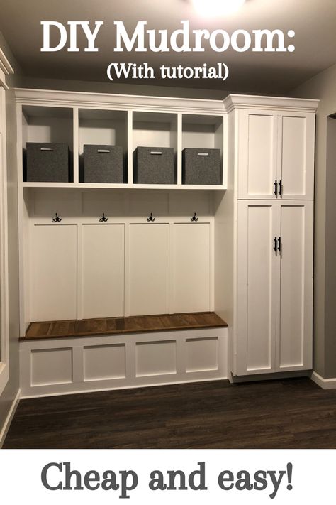 Mudroom Furniture Ideas, Wainscoting Ideas Mudroom, Home Lockers Ideas, Mudroom Bench Ideas With Storage, Mudroom Ideas Entryway With Cabinets, Laundry Room And Mudroom Design, Mudroom Storage With Bench, Diy Entry Mudroom, Mudroom Locker Ideas Entryway