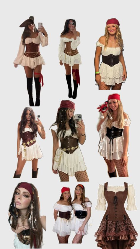 Cute Halloween costume pirate stylish Pirate Halloween Costume, Halloween Costumes Women Creative, Pirate Costume Diy, Cute Halloween Costume, Costume Pirate, Look 80s, Pirate Costumes, Female Pirate Costume, Cute Group Halloween Costumes