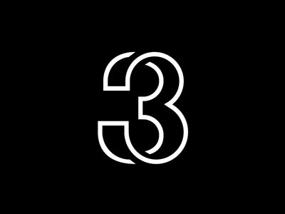 Three by George Bokhua Numerical Typography, Logo Typo, Tipografi 3d, Inspiration Typographie, Typography Designs, Type Logo, Number Three, Logo Number, Typo Logo