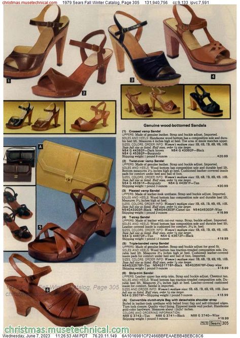 1979 Sears Fall Winter Catalog, Page 305 - Catalogs & Wishbooks Retro Shoes 70s, Nostalgia Fashion, Shoes 70s, 1970s Shoes, Bad Clothes, Boogie Shoes, 70s Women Fashion, 1970 Fashion, 70s Shoes