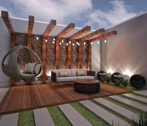 Beautiful Home Gardens, Terrace Garden Design, Terrace Decor, Rooftop Terrace Design, Rooftop Design, Pergola Design, Patio Garden Design, Wooden Pergola, Rooftop Patio