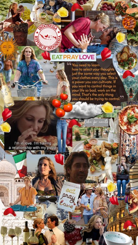 Eat pray love 🍝🪷💌🌺 #eatpraylove #movie #movies #movienight #moviecollage #movieaesthetic #movieshuffle #moviemoodboard #movieposter #movieboard #moviesilove Eat Pray Love Movie, Eat Pray Love Quotes, Growing Quotes, Movie Collage, Elizabeth Gilbert, Eat Pray, Eat Pray Love, Travel Wallpaper, Love Movie