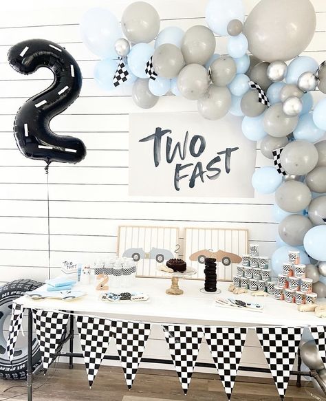 2nd Birthday Themes For Boys, 2nd Birthday Themes, 2nd Birthday Theme, Two Fast Birthday Party, Auto Party, Two Fast Birthday, 2nd Birthday Party For Boys, 2nd Birthday Boys, Two Cool