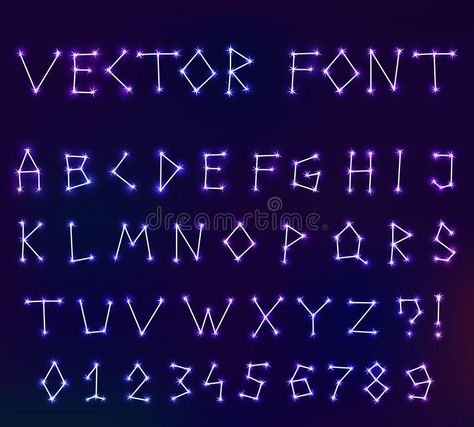 Outer Space Fonts Alphabet, Space Themed Alphabet Letters, Space Font Design, Space Letters Fonts, Space Themed Letters, Space Sketch Ideas, Space Fonts Alphabet, Space Border Design, Astrology Font