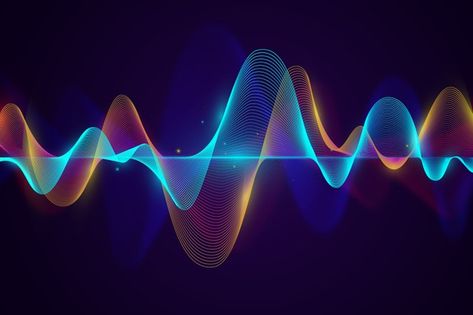 Sound Wave Picture, Waves Cartoon, Sound Waves Design, Wallpaper Horizontal, Audio Waves, Digital Wave, Event Poster Template, Music Waves, Free Vector Backgrounds