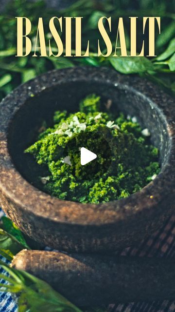 Sam Cooper on Instagram: "Level-up your cooking with homemade basil salt.

It’s time to clear the old basil plants from the polytunnel to make room for some undercover winter crops. Which means it’s time to preserve basil for the rest of the year! 

Recipe:

100g basil 🌿 
200g natural sea salt 🧂 

1. Rinse and dry basil.

2. Pick the best leaves and blossom and remove the stems (these can be reserved to make basil oil).

3. I use a pestle and mortar as it doesn’t generate heat and the crushing motion is better for extracting aromatic oils from the herbs. But it takes a while, so feel free to use a food processor but make sure it doesn’t get too hot.

4. Add a bit more salt for texture if you want.

5. Lay out by an open window for 24 hours to dry before storing in an airtight container O Basil Leaves Recipe, Preserving Basil, Dry Basil, Basil Salt, Basil Herb, Pestle And Mortar, An Open Window, Basil Oil, Winter Crops