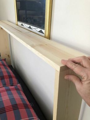 Build A Headboard, Farmhouse Bedroom Set, Diy Wood Headboard, Diy Bed Headboard, Headboard Diy, Simple Headboard, Sofa Makeover, Headboard With Shelves, Pallet Headboard