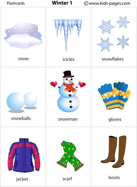 Winter 1 flashcard Winter Unit, Winter Words, Learning English For Kids, Flashcards For Kids, Kids Pages, Kids English, Winter Preschool, Printable Flash Cards, Homeschool Preschool