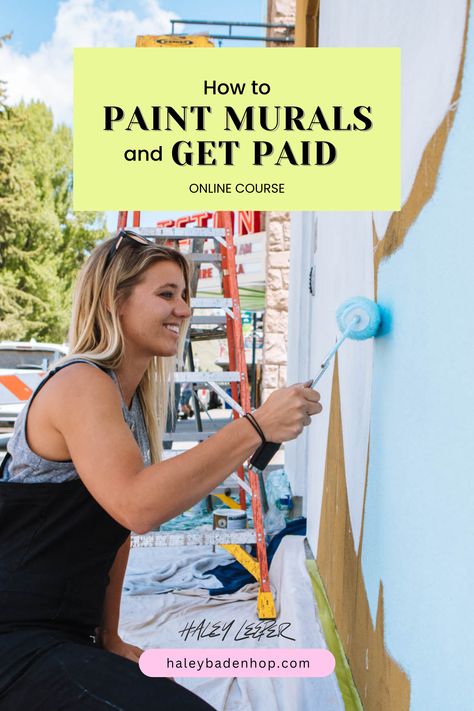 How To Paint A Mural Outside, Mural Painting Tips, How To Paint A Mural, Pastel Murals, Mural Business, Mural Tips, Diy Murals, Wall Murals Painted Diy, Painting A Mural