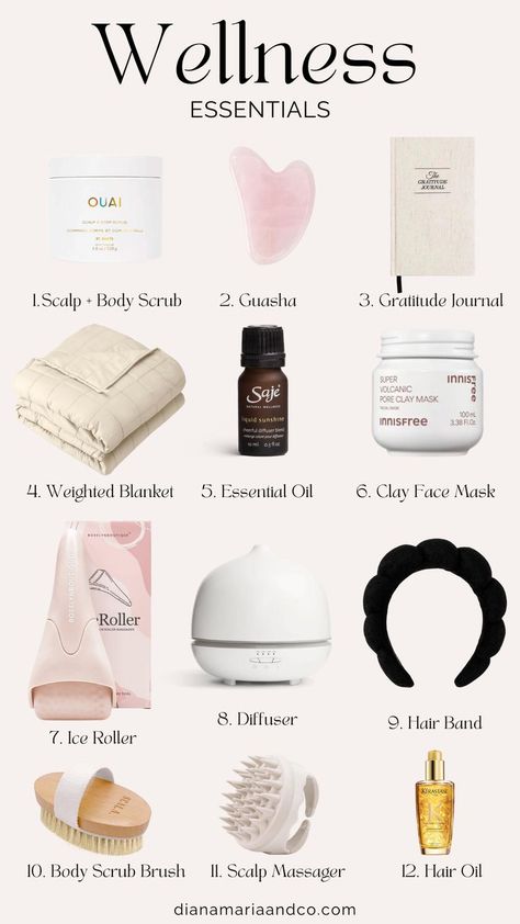 I am obsessed with these wellness essentials and use them whenever I have a self-care day to pamper myself. There are so many must-haves on this list! Self Care Items Beauty Products, Wellness Wishlist, Glow Up Products, Self Care Hacks, Self Care Gift Ideas, Self Care Lifestyle, Sunday Self Care, Selfcare Ideas, Wellness Essentials