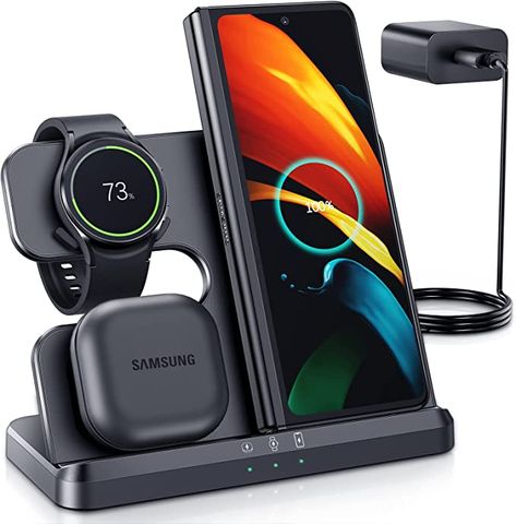 Samsung Wireless Charger, Samsung Gadgets, Iphone Charging Station, Latest Tech Gadgets, Samsung Galaxy Phones, Cordless Phone, Watch Charger, Samsung Device, Smartphone Accessories