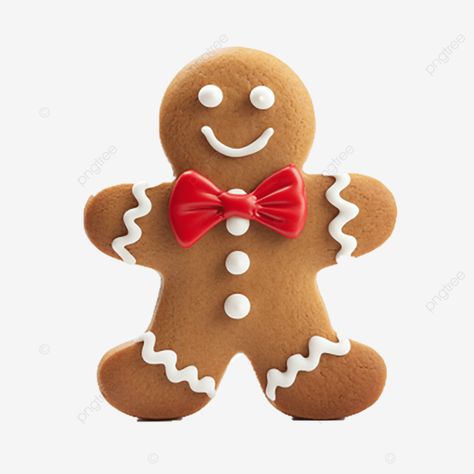 a gingerbread man for christmas 3d clipart christmas png Gingerbread Cookies Drawing, Gingerbread Man Designs, Ginger Man Cookies, White Background Christmas, Gingerbread Cookies Decorated, Holiday Flyer Template, Bread Man, Christmas Gingerbread Man, Coquette Bows