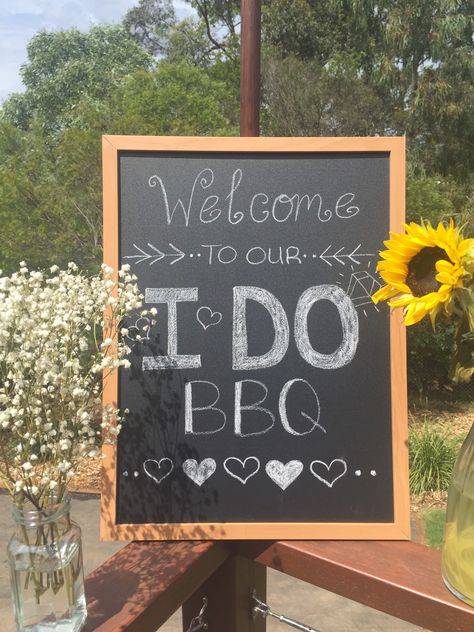 ‘I DO’ BBQ - engagement party welcome. I Do Bbq Photo Backdrop, Outdoor Fall Engagement Party, Engagement Party Dinner Ideas, Park Engagement Party, Small Engagement Party Ideas Simple, I Do Bbq Ideas, Bbq Engagement Party Ideas, I Do Bbq Decorations, Engagement Party Summer