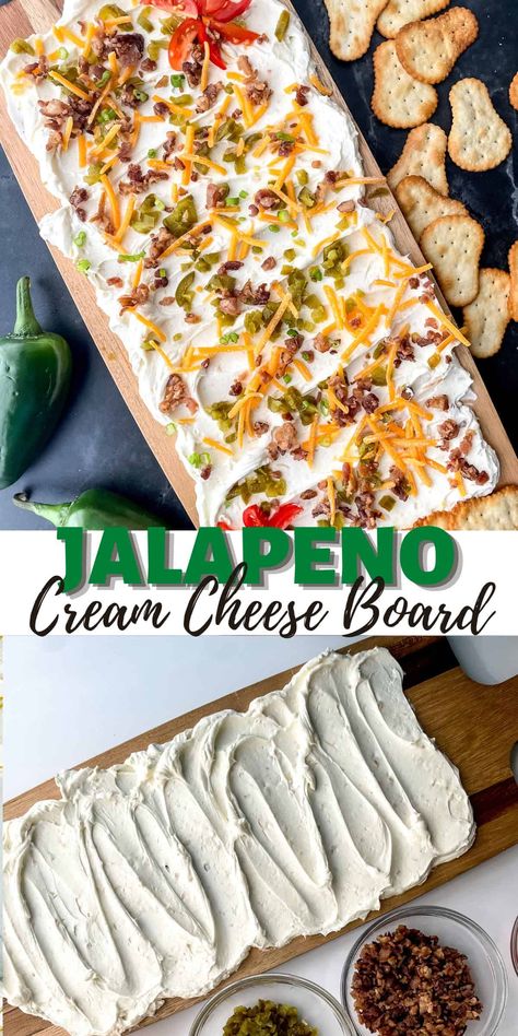 Mexican Butter Board, Cream Cheese For Charcuterie Board, Loaded Cream Cheese Board, Hearty Charcuterie Board, Cream Cheese Charcuterie Board Ideas, Butter Board Recipes, Cheese Spread Board, Cream Cheese Board Charcuterie, Cream Cheese Charcuterie Board