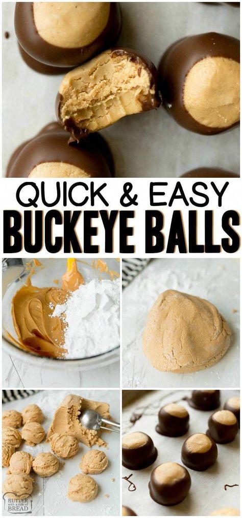 Buckeye Balls Recipe, Peanut Butter Desserts Easy, Buckeye Candy, Chocolate No Bake, Buckeye Balls, Buckeyes Recipe, Butter Desserts, Chocolate Peanutbutter, Peanut Butter Balls Recipe