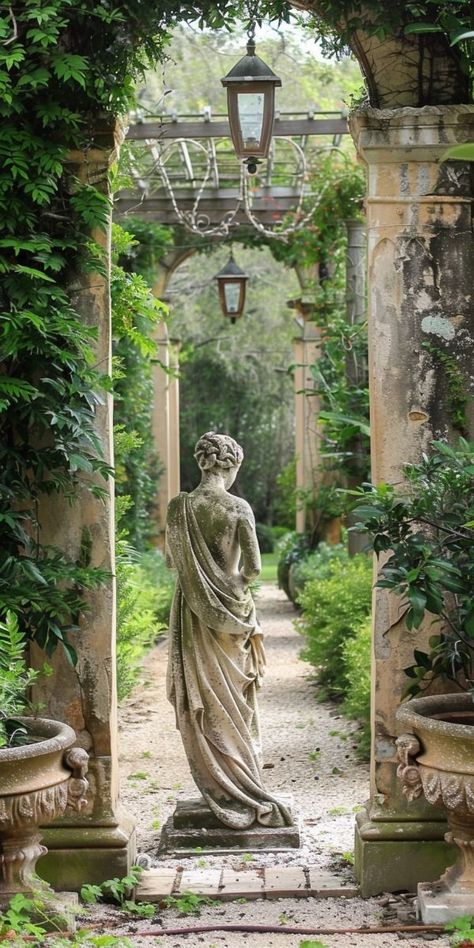 Garden Of Time, Neoclassical Garden, Fairytale Witch, Baroque Garden, Angel Falls, Antique Garden, Nordland, Garden Statues, Pretty Places