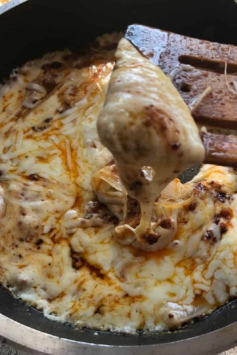 Quest Flameado, Best Queso Fundido, Skillet Queso With Cream Cheese, Quezon Fundido, Queso Flameado Recipe Chorizo, Queso Oaxaca Recipes, Flaming Cheese Mexican, Quest Fundido With Chorizo, Chicken Fundido Recipe