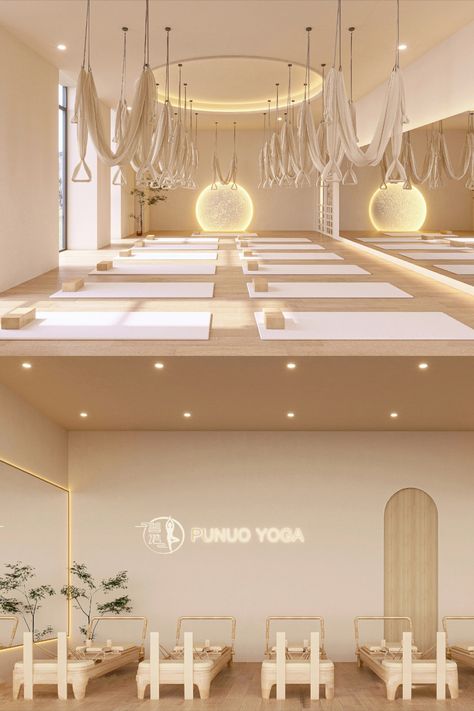 Interior Design Gym, Pilates Studio Design, Gym Decoration, Pilates Yoga Studio, Yoga Studio Interior, Dance Studio Design, Yoga Room Design, Home Yoga Room, Gym Design Interior