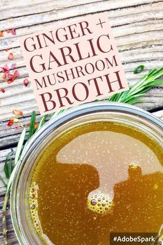 Sipping Broth, Mushroom Broth, Bone Broth Recipe, Garlic Mushrooms, Broth Recipes, Soup And Stew, Cooked Veggies, My Recipes, Bone Broth