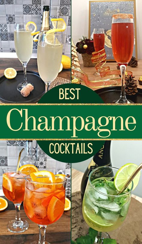 Mexican Champagne Cocktails, Charcuterie In Champagne Coupe, Wine And Champagne Drinks, Champagne Cocktails Wedding, Cute Champagne Drinks, Champagne Night Aesthetic, Fun Champagne Cocktails, Champagne Party Drinks, Coctails Recipes Champagne