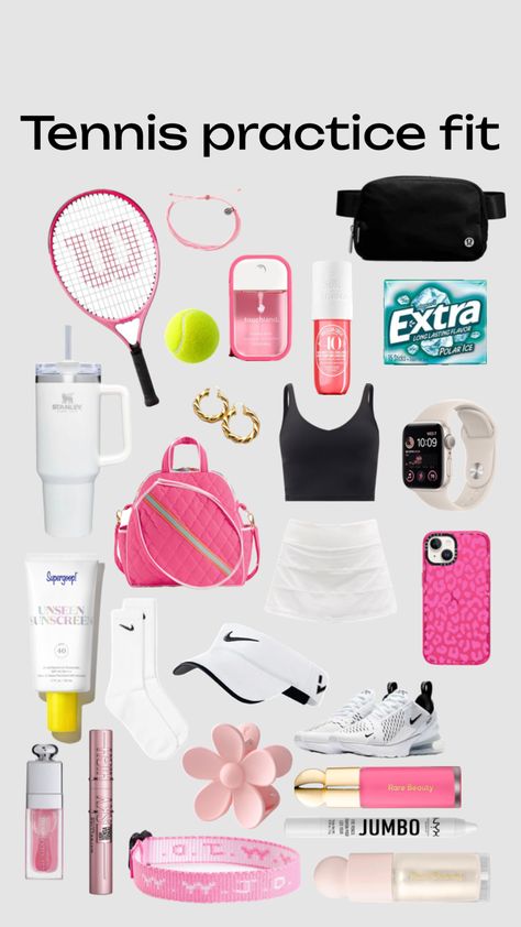 #outfitinspo #tennis #fitinspo Tennis Bag Essentials, Tennis Hair, Mode Tennis, Teen Workout Plan, Tennis Lifestyle, Tennis Camp, Tennis Techniques, Gym Bag Essentials, Tennis Aesthetic