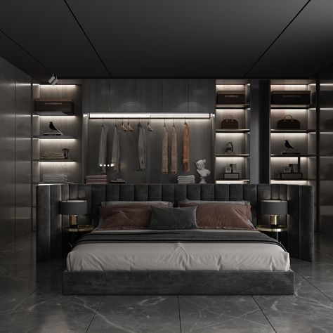 DARKNESS || Bedroom Design on Behance Wooden Bed Design, Modern Luxury Bedroom, Bad Inspiration, Mansion Interior, Bad Design, Dark Interiors, Elegant Bedroom, Dream House Decor, Apartment Interior