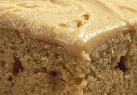 Granny's Peanut Butter Cake.... by The Deedol Collection... http://grannysfavorites.wordpress.com/2014/05/22/grannys-peanut-butter-cake/ Applesauce Spice Cake, Apple Peanut Butter, Cake With Peanut Butter Frosting, Peanut Butter Sheet Cake, Peanut Butter Snacks, Spice Cake Recipes, Apple And Peanut Butter, Cake Frosting Recipe, Butter Cake Recipe