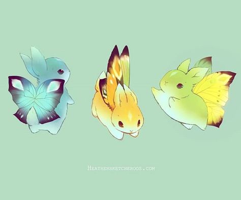 Arte Do Kawaii, Cute Fantasy Creatures, Cute Animal Drawings Kawaii, Bunny Art, Fantasy Creatures Art, Mythical Creatures Art, Kawaii Animals, Dessin Adorable, Arte Animal