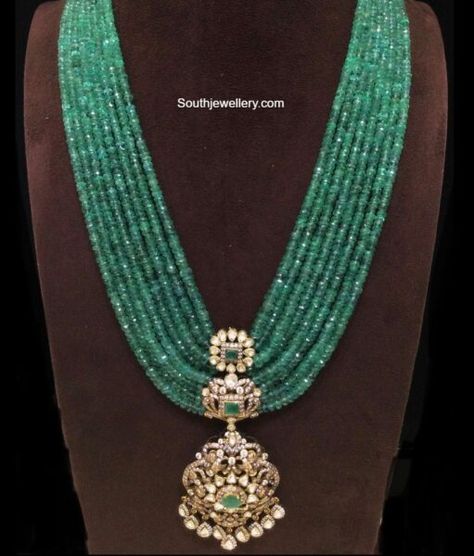 Beads Haram Indian, Russian Emerald Beads, Green Pearls Jewelry, Emerald Beads Haram, Beads Haram Gold, Indian Beads Jewellery Design, Emerald Beads Jewelry Indian, Gold Lockets Indian Pendants, Emerald Beads Jewellery