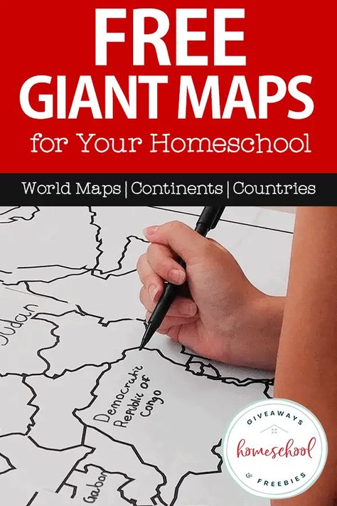 Everyone is familiar with using maps in geography, but did you know you can use them to teach many different subjects? I found this incredible giant map site that has table-sized or even floor-sized maps you can print FREE! Let's look at some of the ways you can use Free Giant Maps for Your Homeschool. #geography #hsgiveaways Homeschooling Worksheets, Elementary Geography, Homeschool Coop, Geography Project, Us Geography, Geography For Kids, Geography Activities, Montessori Lessons, Teaching Geography