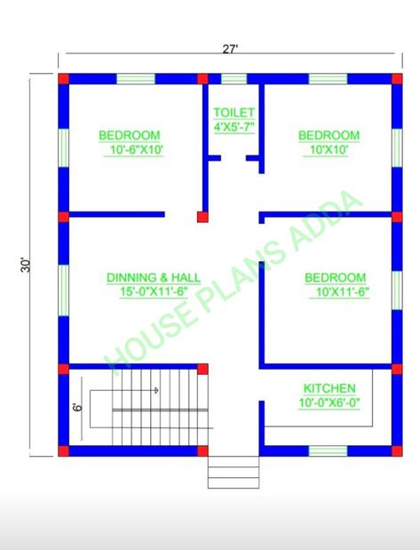 Simple 3bhk House Design, 3bhk House Plan 2000sq Ft, 800 Sqft House Plans Layout, Guesthouse Plan, 1200 Square Foot House Plans, Small House Map, 20×30 House Plan, 3 Bhk House Plan, 3bhk House Plan